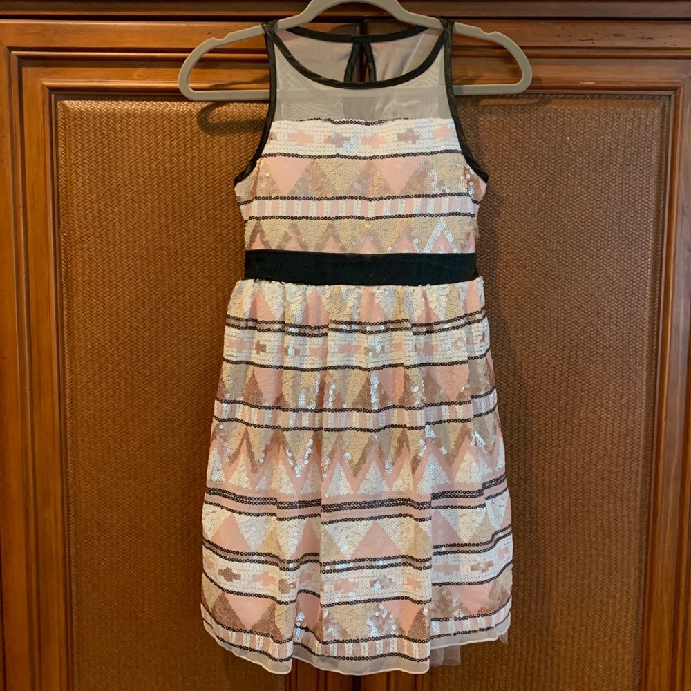 EUC girls sequin dress with sash